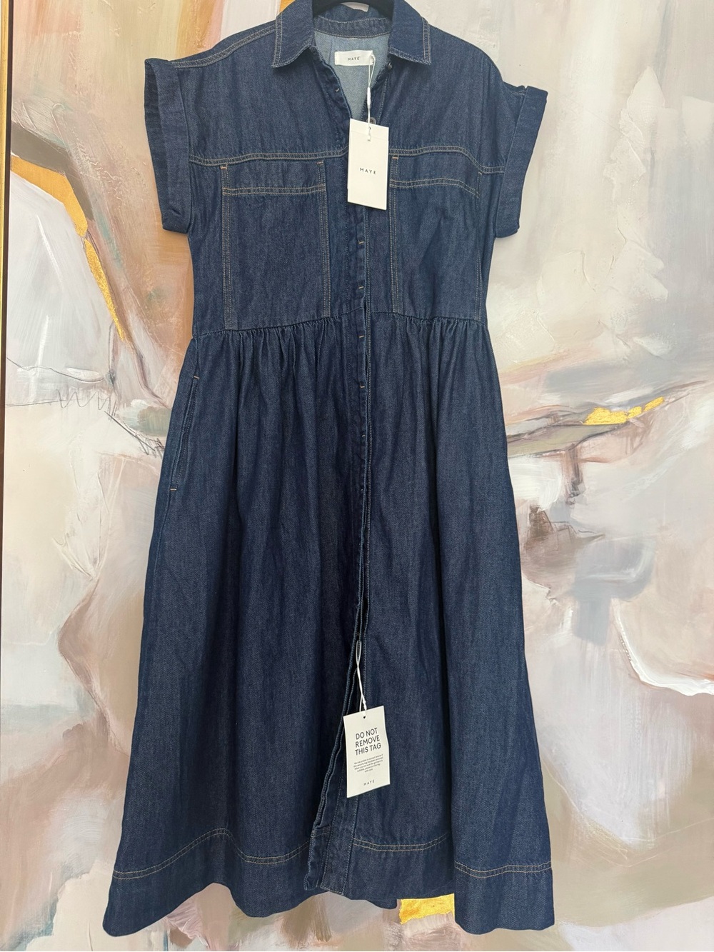 NWT MAYE The Harper Denim Dress - Indigo Blue